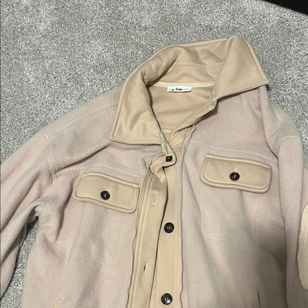 Zara Light Tan Button-Up Jacket - Picture 2 of 6
